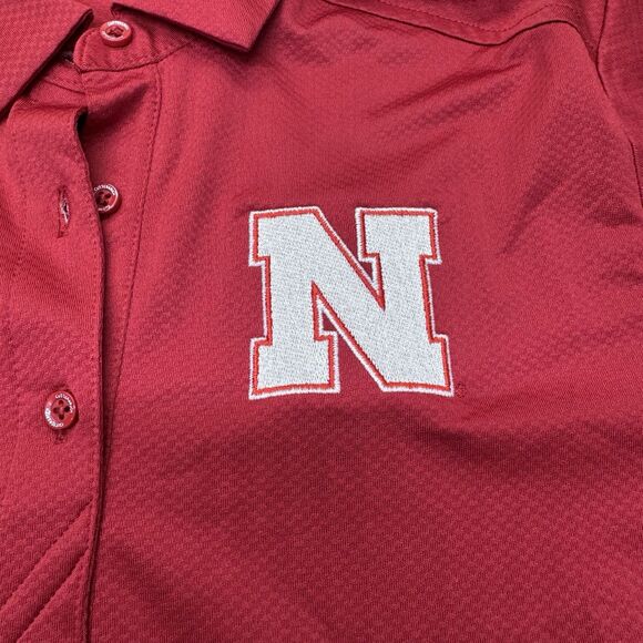 NEW Nebraska Huskers Cutter & Buck WOMENS Prospect Polo Shirt Scarlet LG - Picture 5 of 11